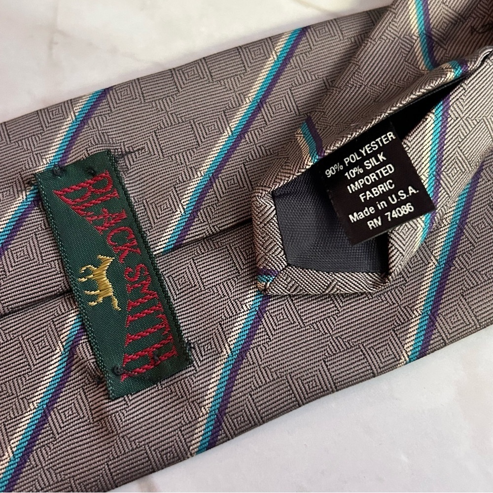 Blacksmith Geometric Patterned Brown And Blue 56”… - image 3